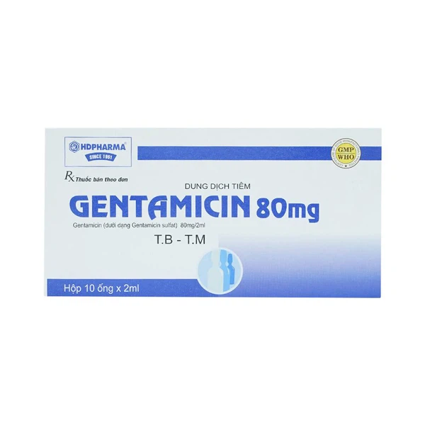 Dung Dịch Tiêm Gentamicin 80Mg Trị Nhiễm Khuẩn (1 Vỉ X 10 Ống)