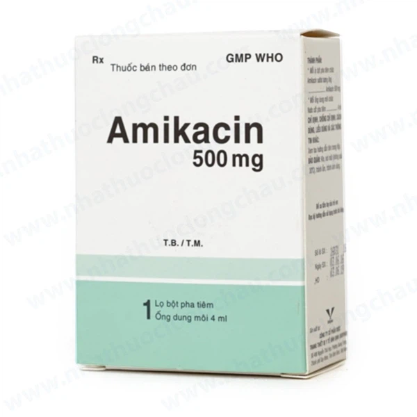 Thuốc Amikacin 500Mg Bidiphar Chống Nhiễm Khuẩn (Vỉ 2 Ống)