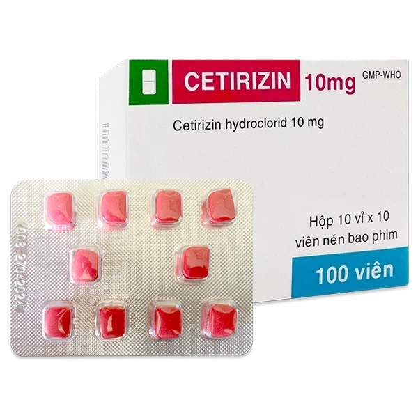 Thuốc Cetirizin 10Mg Tv Pharm Trị Viêm Mũi Dị Ứng (Hộp 10 Vỉ X 10 Viên)