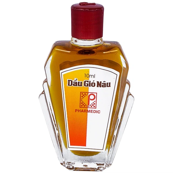 Dầu Gió Nâu Pharmedic Điều Trị Cảm Cúm, Say Tàu Xe, Sổ Mũi (Chai 10Ml)